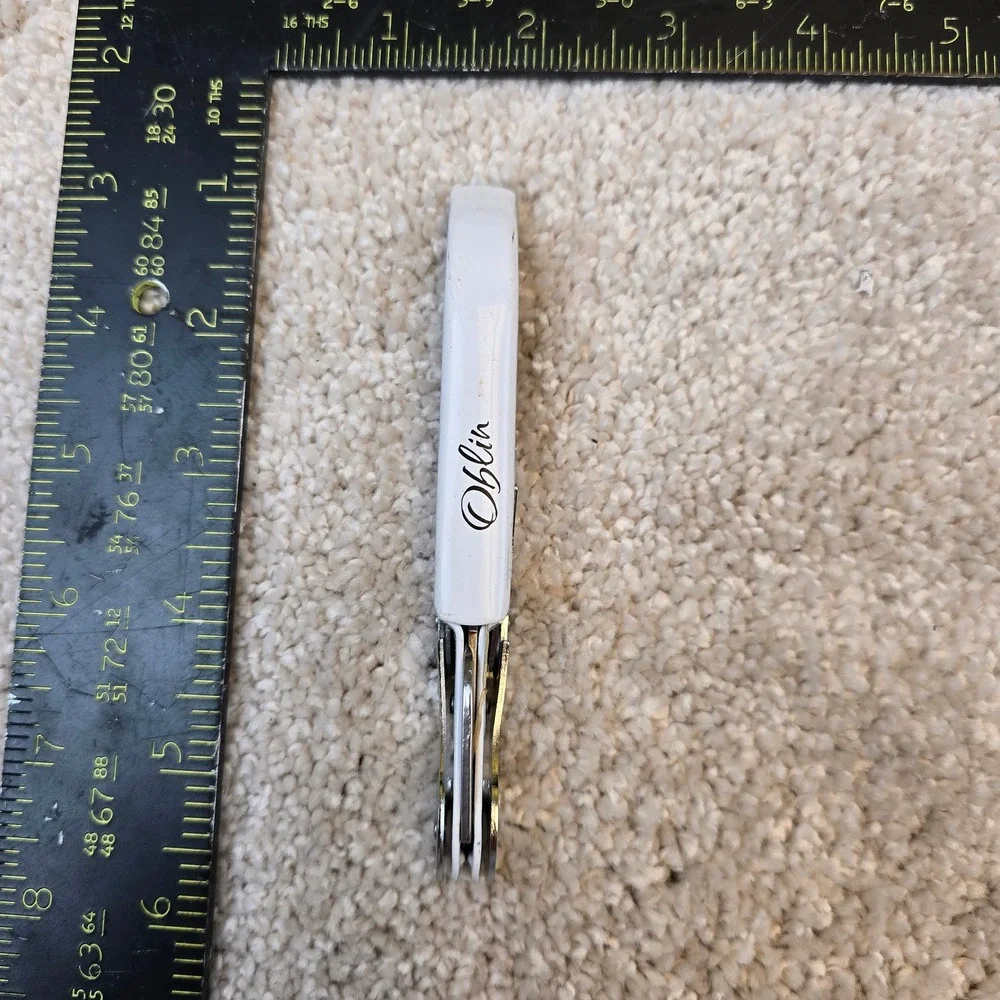 Olin Wine‎ Opener White Waiter's Corkscrew Double-Hinged Foil Cutter Multi-Tool